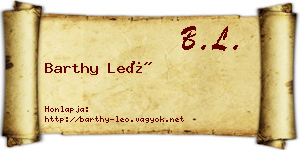 Barthy Leó névjegykártya